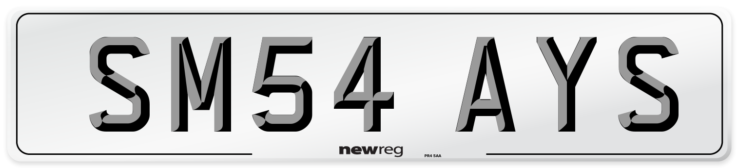 SM54 AYS Number Plate from New Reg